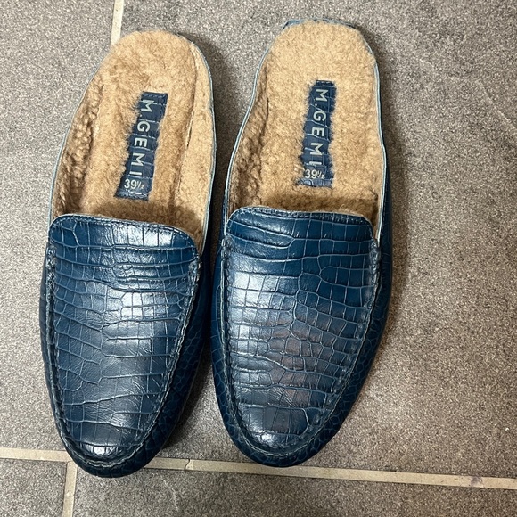 Size 9 M. Gemi women’s The Felize Croc Print Leather Mule Loafers - Picture 1 of 8